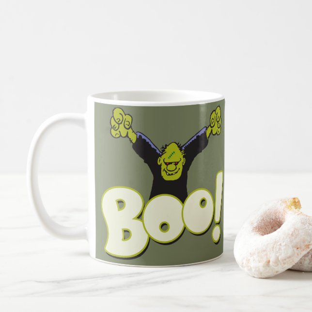 Funny BOO Frankenstein Monster Halloween Kaffemugg (Med munk)