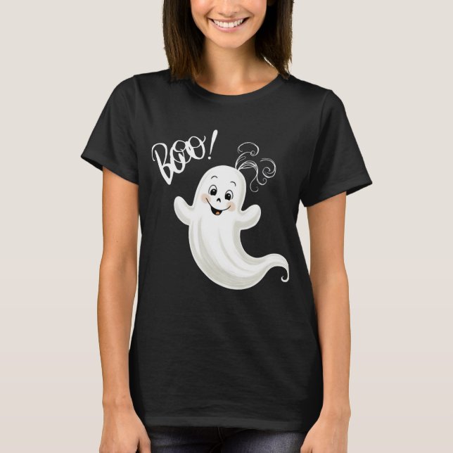Funny Boo Ghost Classic Halloween Costume T-Shirt (Framsida)