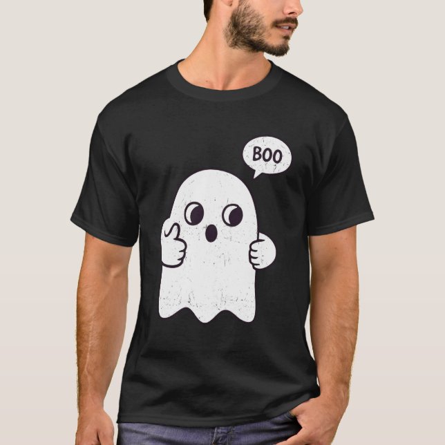 Funny Boo Ghost Halloween Costume T Shirt (Framsida)