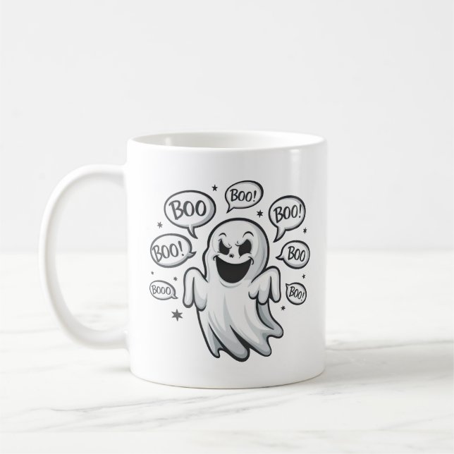 Funny Boo Ghost Kaffemugg (Vänster)