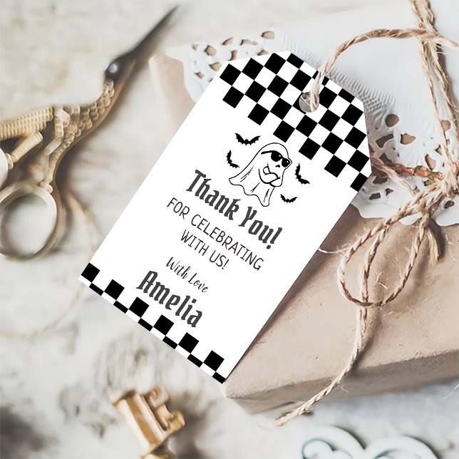 Funny Boo Halloween Födelsedagsfest Gift Märkre Presentetikett (Skapare uppladdad)