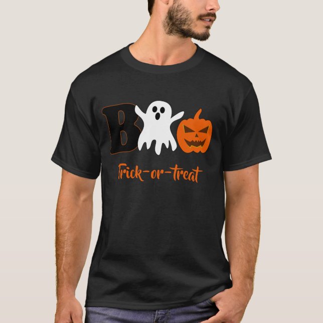 Funny Boo Halloween Manar-Shirt T Shirt (Framsida)