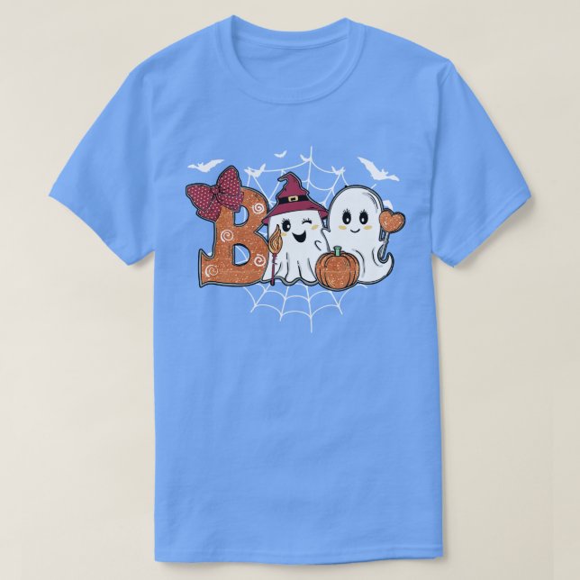 Funny Boo Halloween Pumpkin Ghost Costume T Shirt (Design framsida)