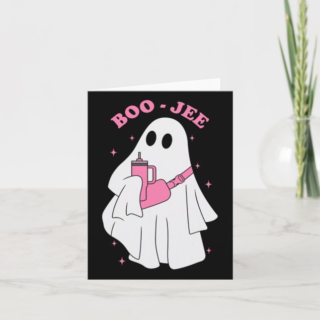 Funny Boo-jee Ghost Halloween Boo Jee Ghost Spooky Kort (Framsida)