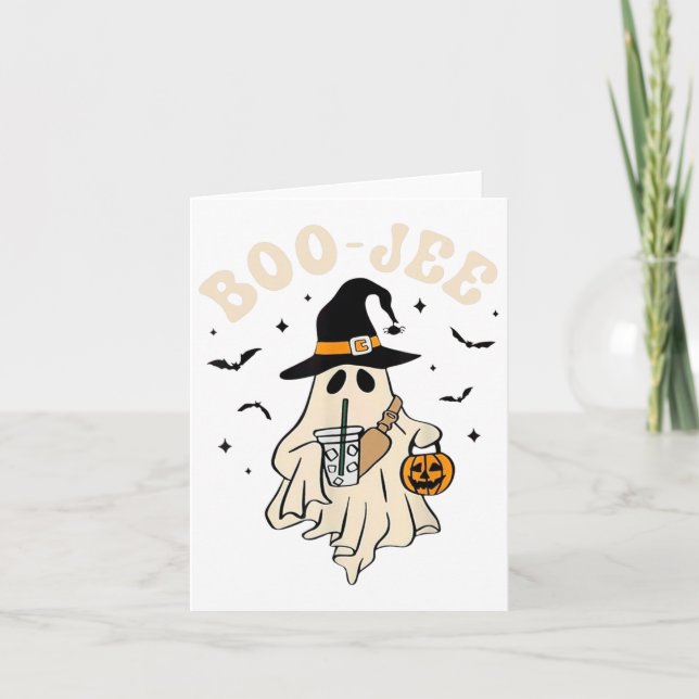 Funny Boo-jee Ghost Halloween Boo Jee Ghost Spooky Kort (Framsida)
