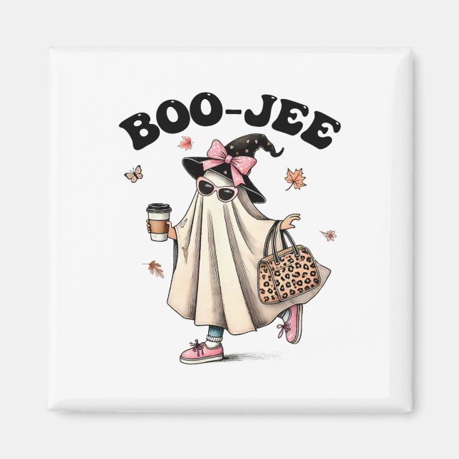 Funny Boo Jee Ghost Halloween Boo Jee Ghost Spooky Magnet (Framsidan)
