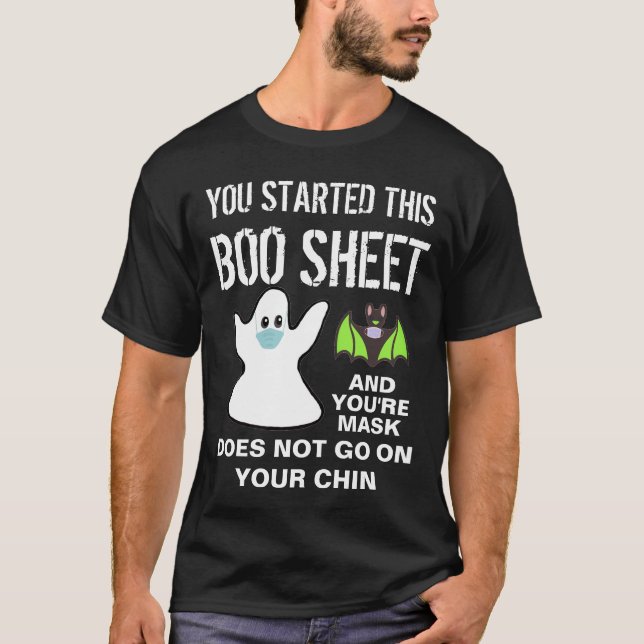 Funny Boo Lakan Ghost och Fladdermus Halloween 202 T Shirt (Framsida)