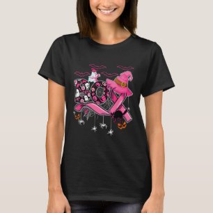 Funny Boo Pumpkin Witch Rosa Ribbon Breast Cancer T Shirt