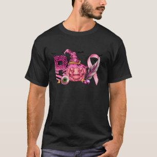 Funny Boo Pumpkin Witch Rosa Ribbon Breast Cancer T Shirt