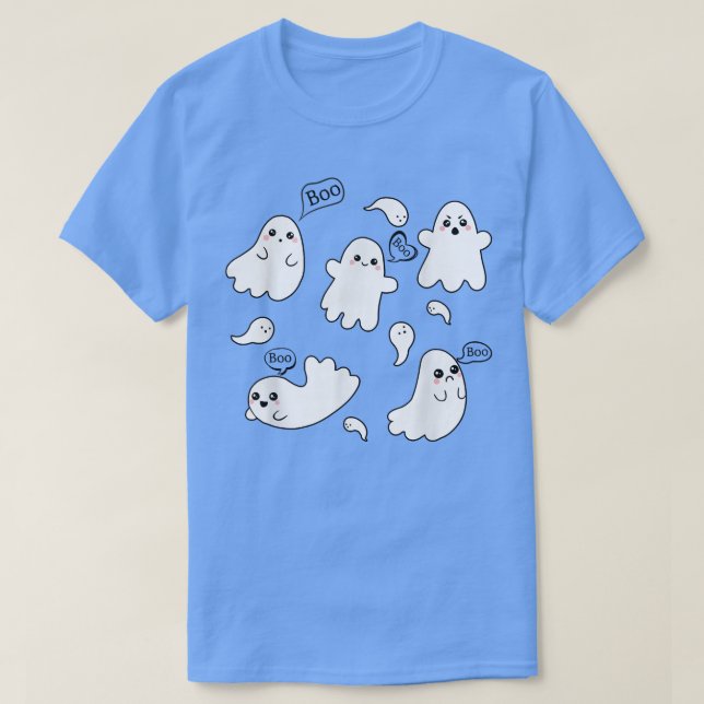 Funny Boo Spöken, Cute Boo Crew, Groovy Halloween T Shirt (Design framsida)