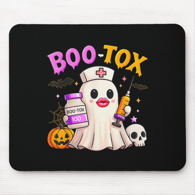 Funny Boo Tox Aesthetic Nurse Ghost Skull Pumpkin Musmatta (Framsidan)