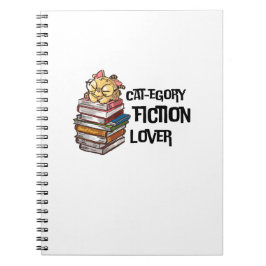 Funny Book Cat Lover Quote Cat-egory Fiction Lover Anteckningsbok