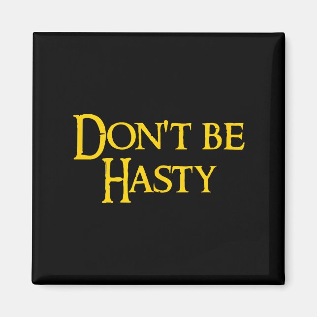 Funny Book - Don't Be Hasty  Magnet (Framsidan)