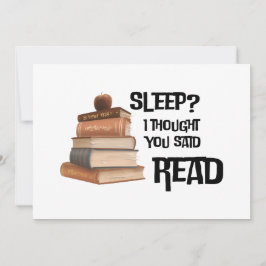 Funny Book Lover Quote Sleep I Thought You Said Re Julkort