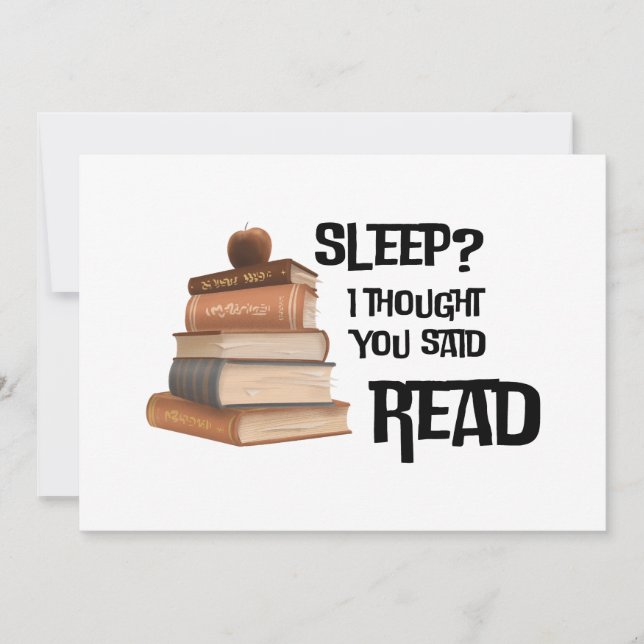 Funny Book Lover Quote Sleep I Thought You Said Re Julkort (Framsida)