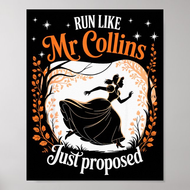 Funny Book Meme Run Like Mr Collins Just Proposed  Poster (Framsidan)