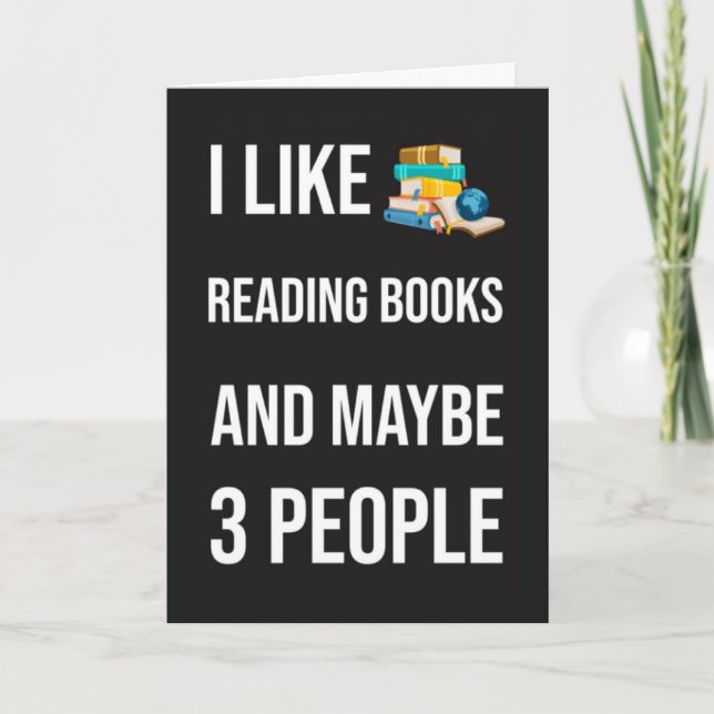 Funny Book Reading Cards Humor Reader Bookworm Kort (Framsida)