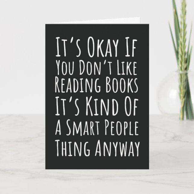 Funny Book Reading Cards Humor Reader Library Kort (Framsida)