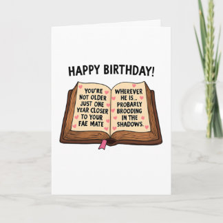 Funny Bookish Birthday Card Tack Kort