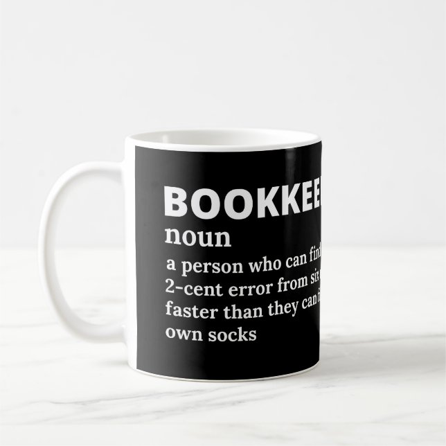 Funny Bookkeeper-definition Kaffemugg (Vänster)