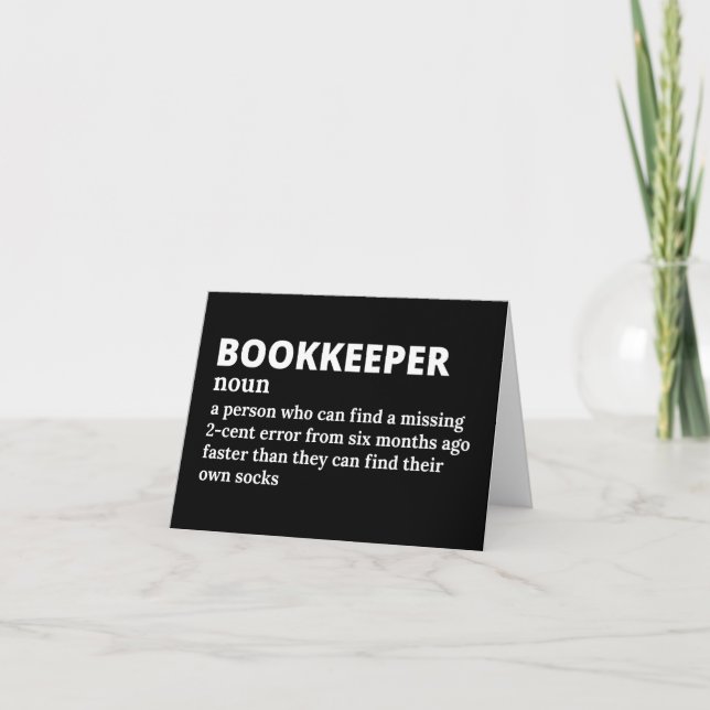 Funny Bookkeeper-definition Tack Kort (Framsida)
