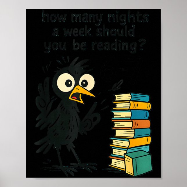Funny Bookworm 6 7 Meme Design _ Reading Nights Hu Poster (Framsidan)