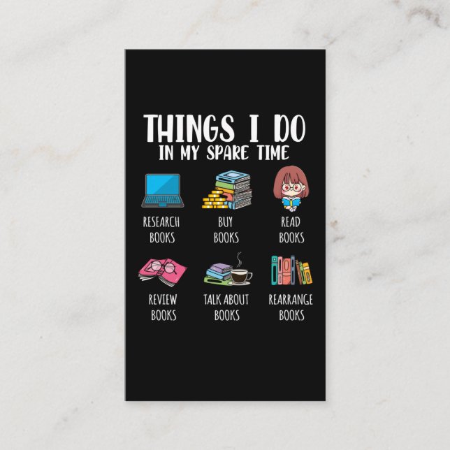 Funny Bookworm Author Novel Reading Bok Älskare Visitkort (Framsida)