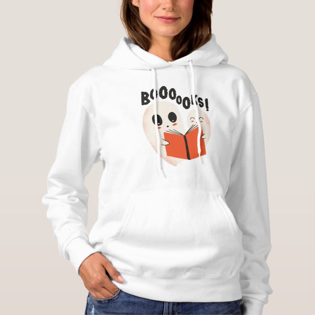Funny Bookworm Ghost Halloween Costume Booooks T Shirt (Framsida)