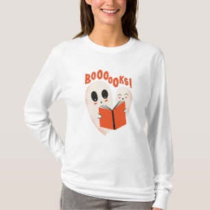 Funny Bookworm Ghost Halloween Costume Booooks T Shirt