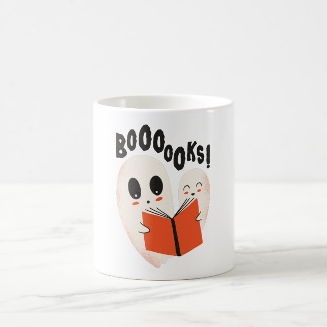 Funny Bookworm Ghost Halloween Costume Boooooks Kaffemugg (Center)