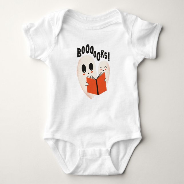 Funny Bookworm Ghost Halloween Costume Boooooks T Shirt (Framsida)