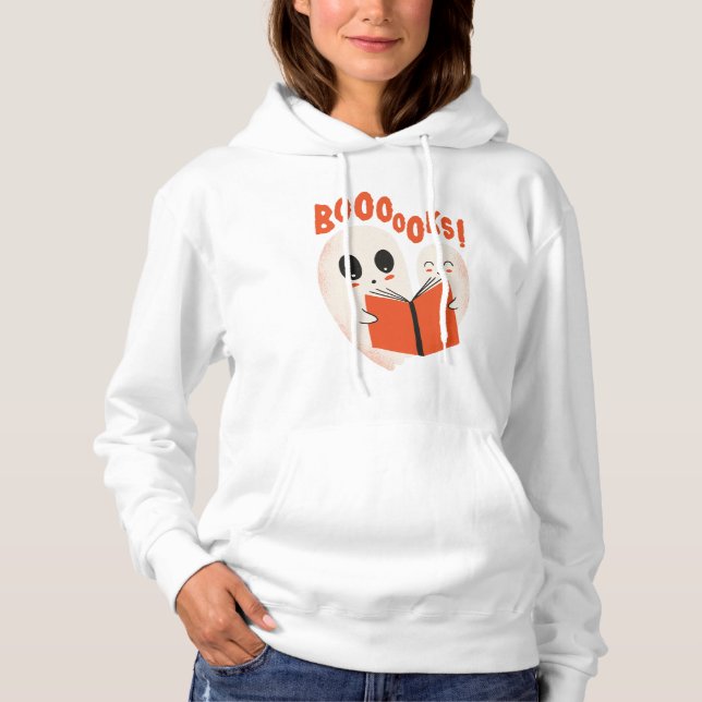 Funny Bookworm Ghost Halloween Costume Boooooks T Shirt (Framsida)