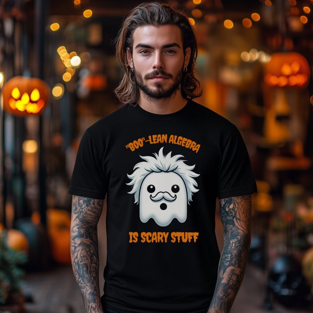 Funny Boolean Algebra är Scary Saker T Shirt (Boolean Algebra is Scary Stuff T-Shirt Cover Photo)