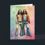 Funny Boomers Birthday | Hippies Kort<br><div class="desc">Baby boomers och årtusendelsfödelsekort med lustigt hippie manar i ringklotet grund. Lägg till lite humor till din väns födelsedag!</div>