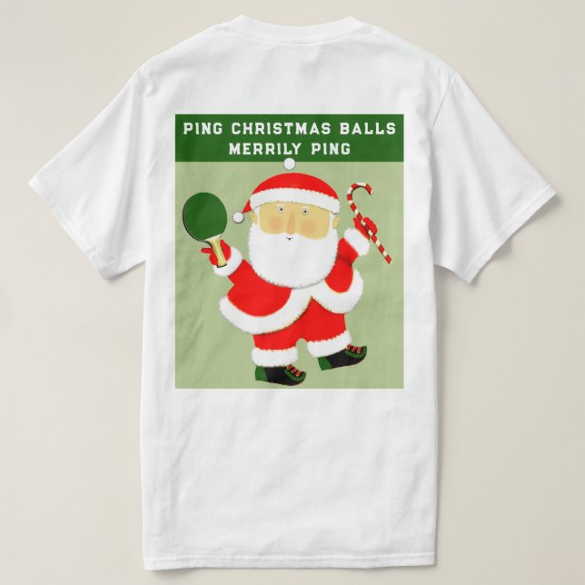 Funny Bord Tennis jul T-Shirt (Design baksida)