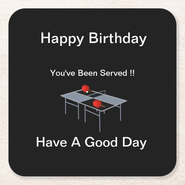 Funny Bord Tennis Served Underlägg Papper Kvadrat (Framsidan)