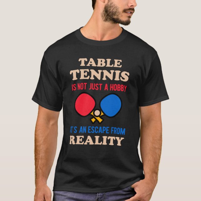 Funny Bord Tennis T Shirt (Framsida)