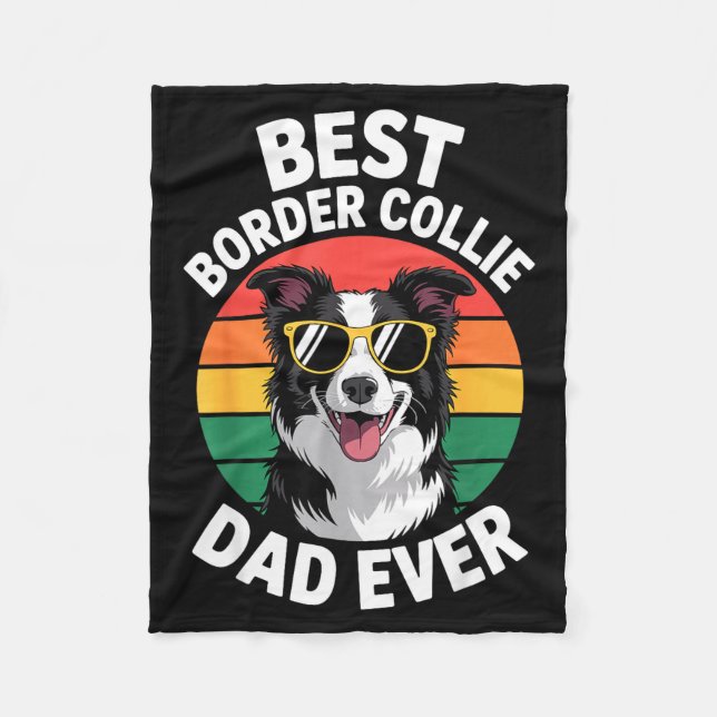 Funny Border Collie Design For Men Dad Border Coll Fleecefilt (Framsidan)
