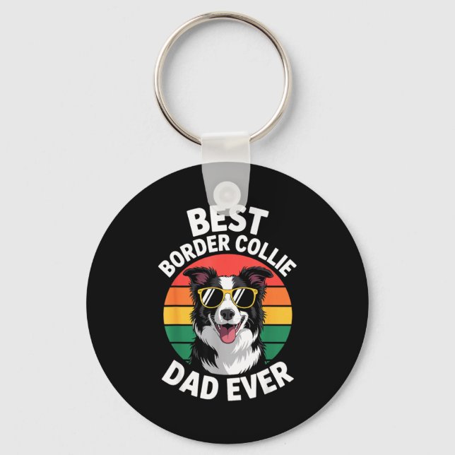 Funny Border Collie Design For Men Dad Border Coll Nyckelring (Framsida)