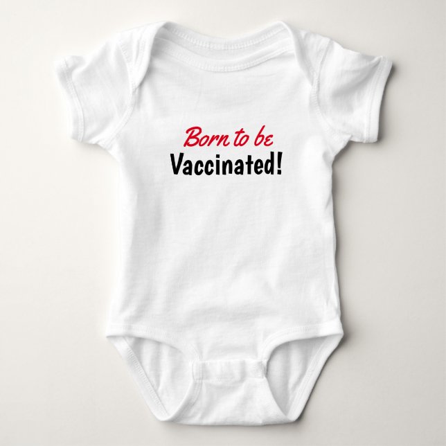 Funny Born som ska vaccineras Text Typografi T Shirt (Framsida)