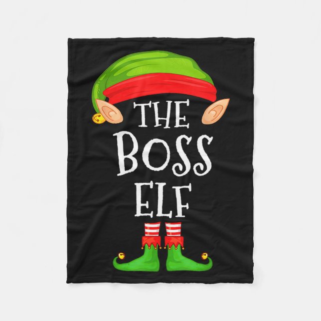 Funny Boss Elf Family Christmas Boss Elf Sweater M Fleecefilt (Framsidan)