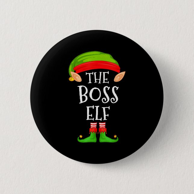 Funny Boss Elf Family Christmas Boss Elf Sweater M Knapp (Framsida)