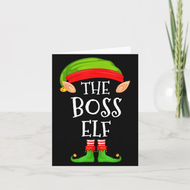 Funny Boss Elf Family Christmas Boss Elf Sweater M Kort (Framsida)