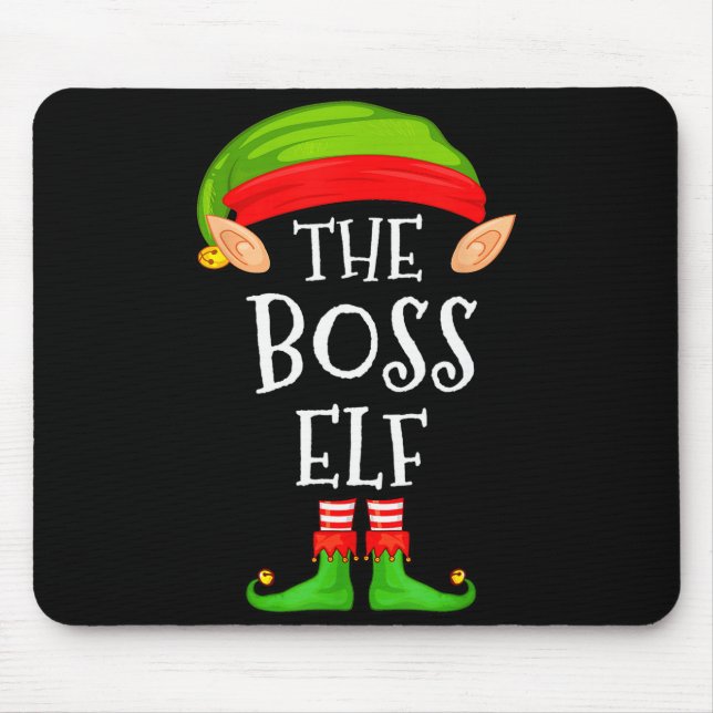 Funny Boss Elf Family Christmas Boss Elf Sweater M Musmatta (Framsidan)