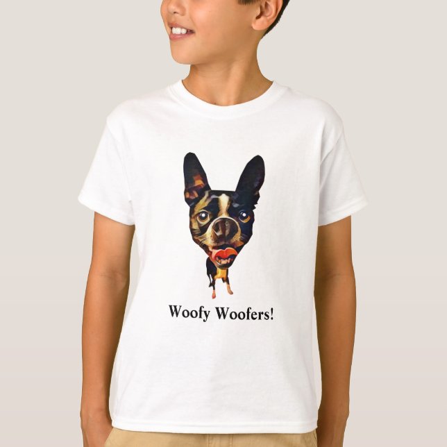 Funny Boston Terrier Boys T-Shirt (Framsida)