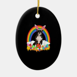Funny Boston Terrier Egg Shirt Hund älskare Påsk Julgransprydnad Keramik