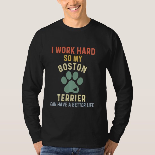Funny Boston Terrier För manar Retro Boston Terrie T Shirt (Framsida)
