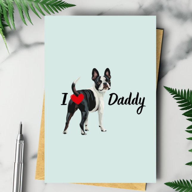Funny Boston Terrier från Pet Hund Butt Fars dag Tack Kort (Skapare uppladdad)