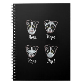 Funny Boston Terrier Gift Mouth Nose Mask Dogs T-S Anteckningsbok
