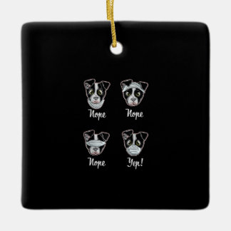 Funny Boston Terrier Gift Mouth Nose Mask Dogs T-S Julgransprydnad Keramik